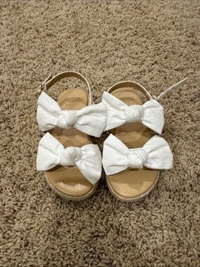 Janie and Jack White Bow Espadrille Sandals